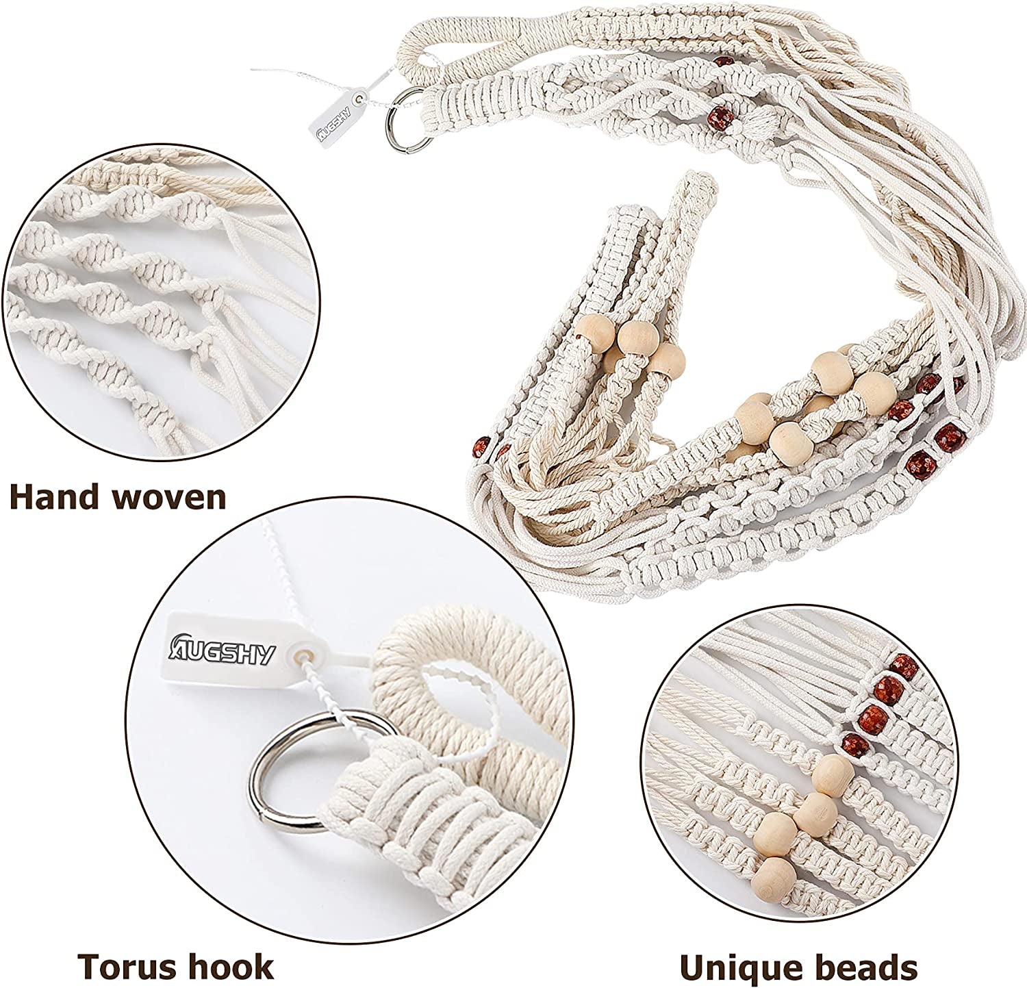 Macrame Plant Hanger for Indoor Plants, 2 Packs Plant Hangers, Hanging Planter for Indoor Plants Decorative Macrame Pot Hanger for Home Decor