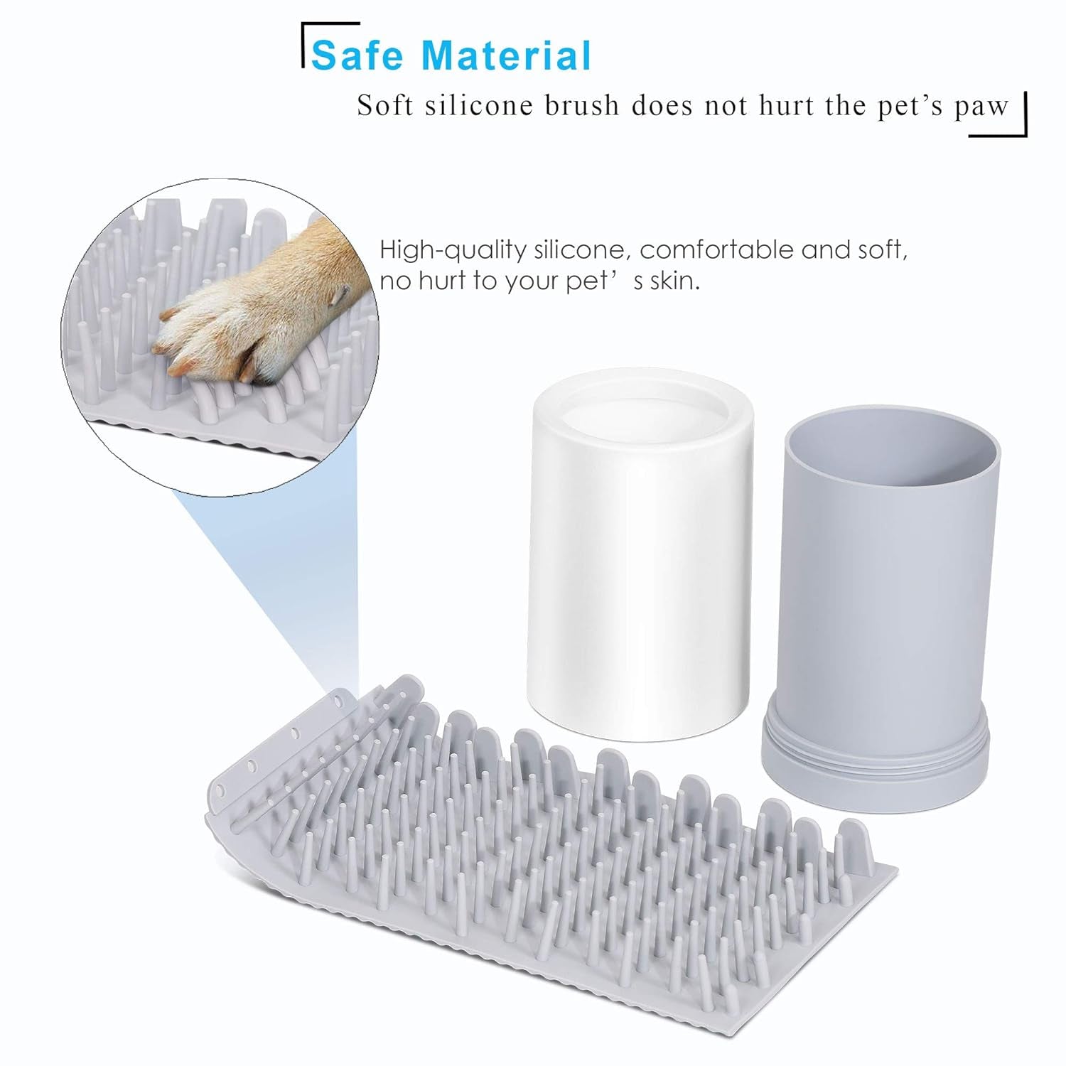 Dog Paw Cleaner, Pet Grooming Brush, Prevent Water Splashing Dog Paw Washer Cup, Soft Silicone Dog Foot Washer for Medium Dog